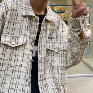 小香风夹克男ins潮流韩版休闲宽松痞帅外百搭上衣Z658P60图片