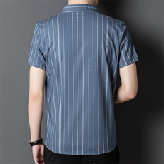 APc22221302钱塘2020-3夏季新款条纹时尚休闲短袖精品衬衫P80，男装衬衫，钱塘207-3