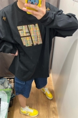 民族风编织感贴布百搭宽松卫衣长袖T恤WY6124特P4，男装T恤，星座908-1