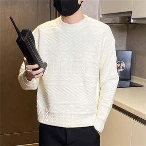 M3020-特P68领口破洞毛衣男女宽松韩版百搭加厚打底针织衫情侣装图片