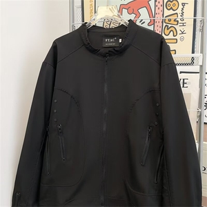 立领工装飞行员夹克衫男生春秋宽松拉链设计感棒球服外套2282 P70图片