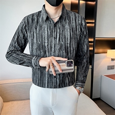 秋冬新款男士简约长袖衬衫社会小伙店主风衬衣301A-1/CS605/P58，男装衬衫，星座301A-1