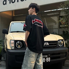 万针全刺绣工艺抖音得物高品质260克重磅纯棉双纱美式高街短袖T恤，男装T恤，电商A486-1