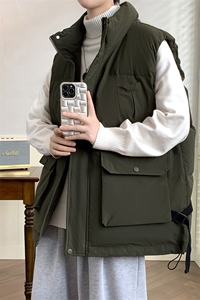 M2385-P95 M-8XL大码工装复古vintage加厚坎肩棉衣马甲图片