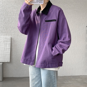 8XL-M水洗做旧帆布短款夹克男款vintage美式复古工装外套JK003P98图片