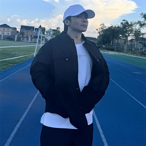 Y005衬衫大码夹克外套秋装休闲文艺中青年开衫多口袋薄款夹克外衣图片