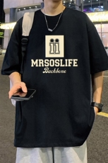 T761大码宽松纯棉运动圆领体恤衫oversize短袖T恤男重磅T，男装T恤，星座304A-1