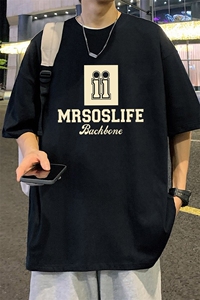 T761大码宽松纯棉运动圆领体恤衫oversize短袖T恤男重磅T图片