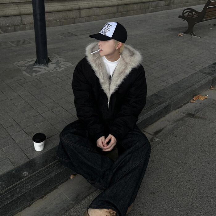 美式座山雕毛领连帽棉衣男冬季加绒加厚保暖棉袄短款潮牌棉服夹克图片