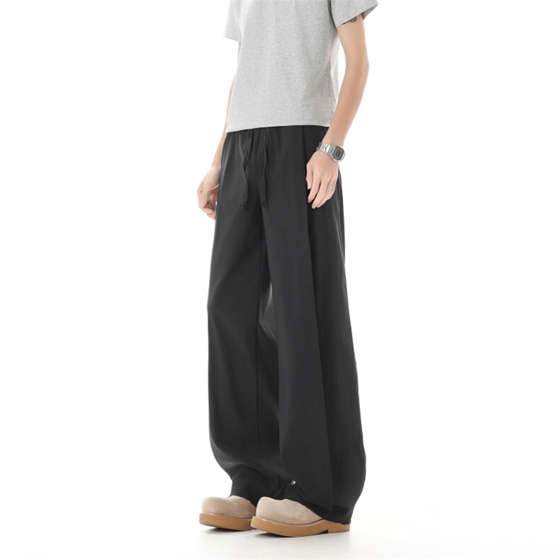 1506-1/KP260351/P50冰丝休闲裤男薄款2026新款夏季垂感裤子百搭图片