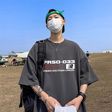 抖音得物二开现货供应220克夏装重磅美式高街宽松短袖t恤MT75，男装T恤，电商A486-1