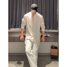 现货~夏季棉麻长袖衬衫男薄款休闲宽松防晒衬衣外套C032-特P35，男装衬衫，星座1004-3