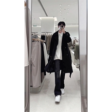 秋冬新款Q2590-TP135198情侣毛呢大衣休闲宽松百搭排扣外套，男装毛呢大衣，电商A102