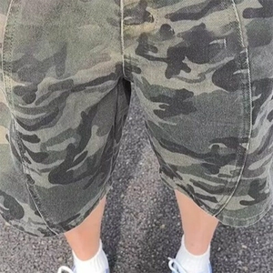 美式复古迷彩短裤男款夏季宽松直筒工装裤子潮牌宽松直筒五分中裤图片