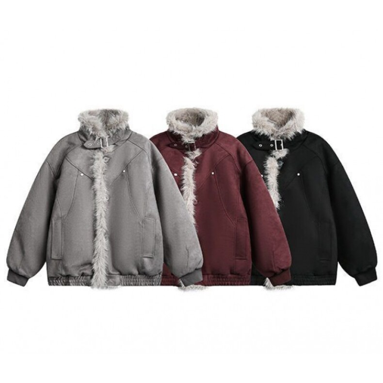 (网图)复古鹿皮绒座山雕棉服潮牌情侣百搭保暖棉服313B-PM08-P115图片