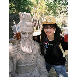 H0721-P30宽松休闲2026新款夏季短袖印花t恤女图片