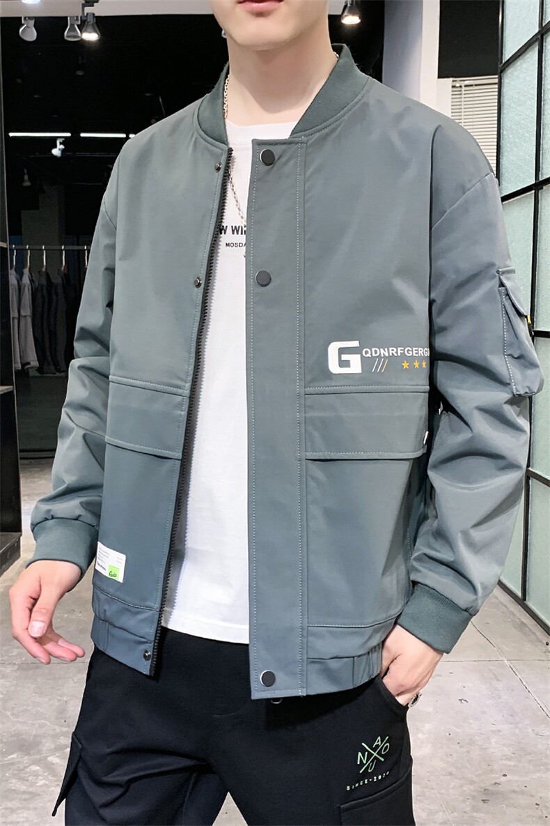 数据好高品质秋装青春版男装棒球领休闲夹克时尚男外套B302,男装夹克,星座301D(原星座1004-8）
