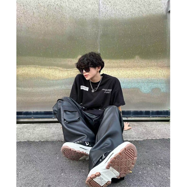 皮裤子男士韩版潮流高街帅气痞子口袋2025春季ins长裤K6115-P57,男装皮裤,星座412-1