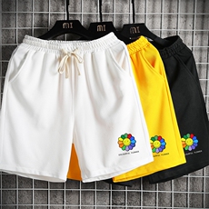 MK37101-P15冰丝短裤男士大码宽松休闲五分裤男运动中裤网格，男装休闲裤，电商A040A