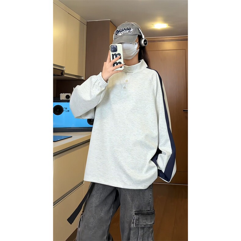 量大优供视频拼接排扣圆领长袖卫衣男cp82-特p30,男装卫衣,电商B371