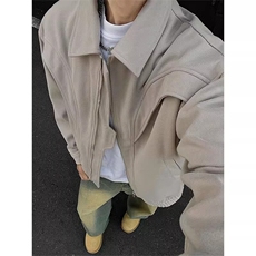 【有货】DJKF302-P78美式高街呢料廓形外套男款春秋季潮牌工装，男装夹克，星座603-2