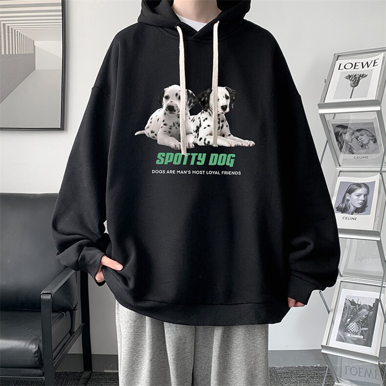 WY2263-P35 加绒款-P40 纯棉连帽卫衣男大码运动帽衫宽松薄外套男图片