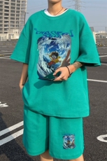 ！2025夏季新款男士华夫格短袖套装百搭一套HTZ81P50，男装T恤，电商B220