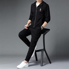 CAG401钱塘2020-2春秋新款时尚休闲百搭中青年男士套装P97，男装休闲套装，钱塘207-2