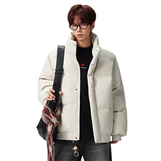 新款冬季羽绒立领PU皮棉服棉袄韩版宽松外套A436-2522-P80，男装棉衣，电商A436