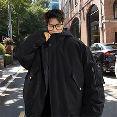 棉服男冬季新款港风宽松连帽棉衣MF9006-P90，男装棉衣，星座214-3