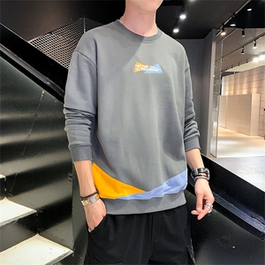 潮男帅气卫衣秋季网红精神小伙韩版潮流修身长袖潮牌穿搭外套P25图片