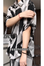 短袖衬衫男+短裤男潮流休闲套装男M-5XL大码TZ78704P50控98模特图，男装休闲套装，星座226-1
