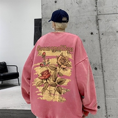 美式潮牌重磅水洗做旧圆领卫衣力推大码男BK5527-P58加绒P66，男装卫衣，星座517A