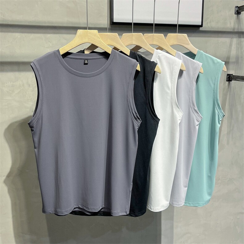 男冰丝T恤一级鸟眼背心无袖T恤衫大码M-5XLBX46P9，男装背心/马甲，星座1013-1