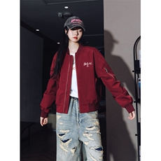 F6015女短款酒红色