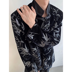 现货！25刺绣竹叶男士新中式盘扣高品质西装xz86-p178，男装西服，电商B288