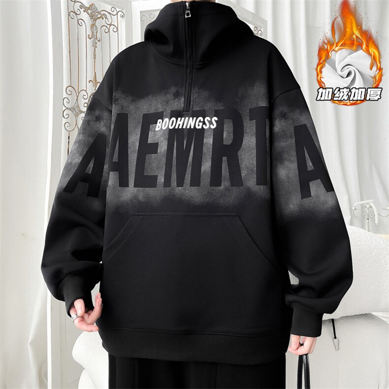 2024HW24711加绒旋律风车印花连帽卫衣M-5XHW24964-特P55，男装卫衣，电商A022