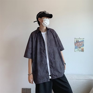 日系复古磨毛衬衫男长袖春秋季潮牌宽松沐M331-P30