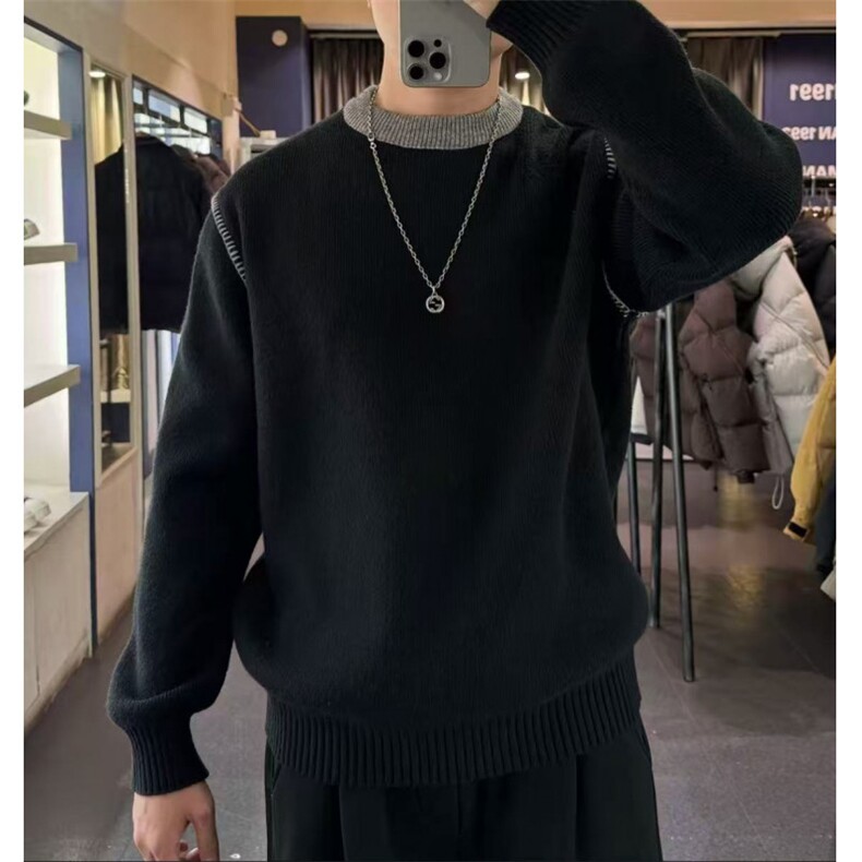 现货B216MY5053特P65男士撞色毛衣网图慎用非揭阳货高克重,男装针织衫/毛衣,电商B216（原B302）