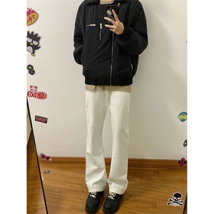 B221 美式ins高街加绒加厚牛仔裤 LK23010-P60 控78 加绒P70 控98图片