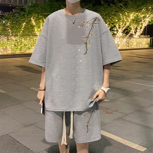 套装！ 华夫格套装短袖T恤短裤男 TZ216-特P 38图片