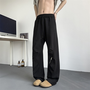 模特-褶皱伞兵卫裤男拉链设计感休闲裤子9006-P42图片