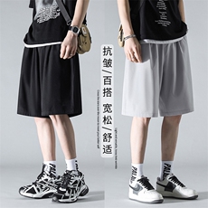 免烫百搭宽松休闲垂顺五分运动冰丝裤DK516特批15，男装休闲裤，星座718-1