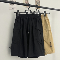 日系工装短裤男夏季多口袋薄款港风休闲宽松阔腿裤，男装牛仔裤，星座410-7