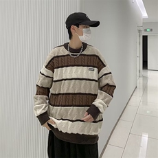 美式街头设计感圆领毛衣男慵懒风休闲针织衫M1821P45，男装针织衫/毛衣，星座1116-2