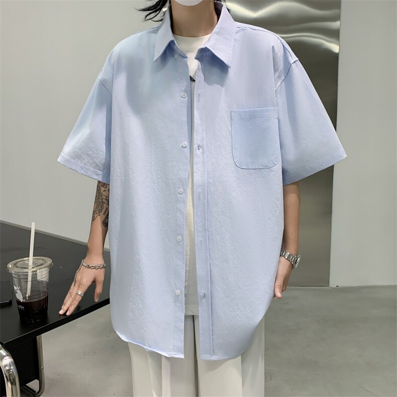 衬衫男士短袖韩版潮流文艺帅气百搭夏季2024新款ins外套CY739-P31,男装衬衫,星座412-3