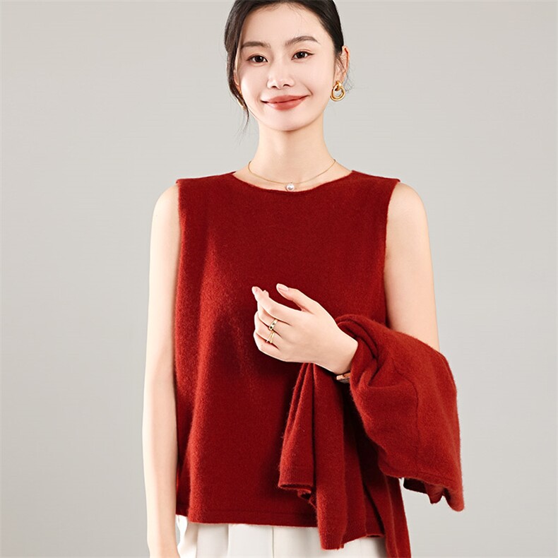 35%羊绒衫秋冬季新款舒适时尚百搭宽松女式羊绒两件套,女装羊绒衫,琳尚羊绒