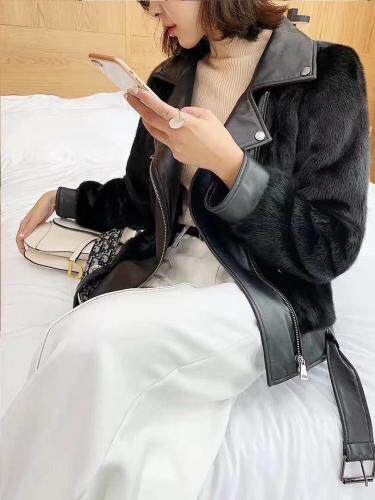 机车款水貂皮草，女装皮草，迈时尚