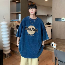 夏季五分袖短袖T恤男女情侣装炸街上衣潮牌高街半袖棉5001/P42，男装T恤，星座506
