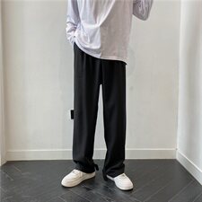 裤子男宽松韩版潮流阔腿坠感拖地休闲裤直筒西裤男601-1-KZ120，男装西裤，星座601-1